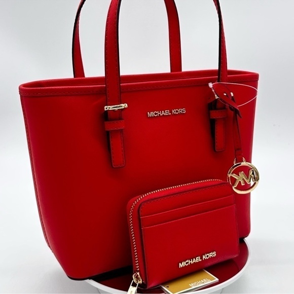 Michael Kors Handbags - Michael Kors Jet Set Travel Extra-Small Top Zip
Tote Bag & ZA Card Case Wallet